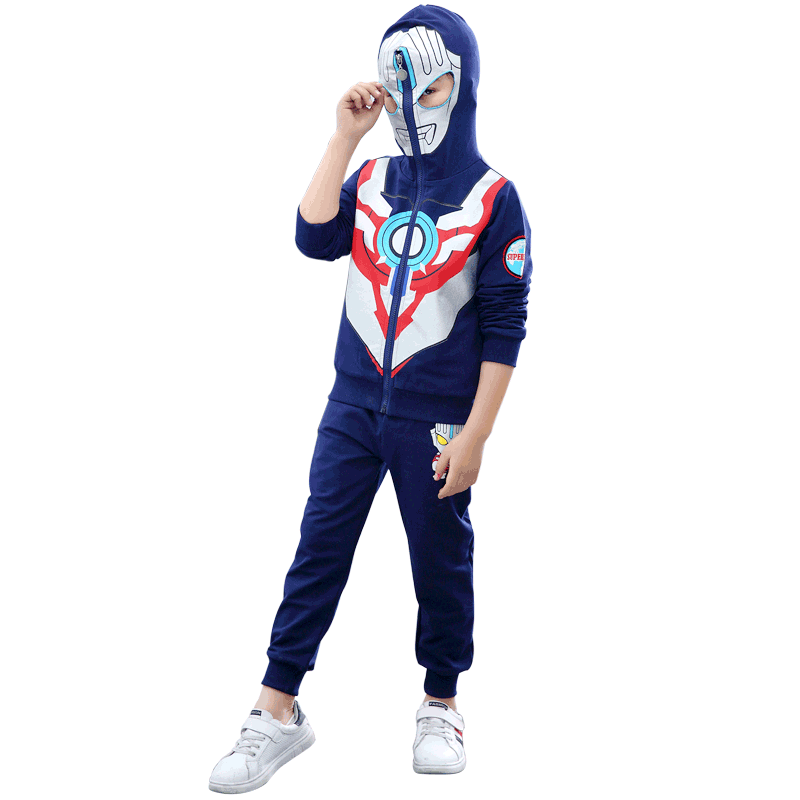 [Cut Code Clearance] Ultraman Clothes Children's Autumn Clothes Boys' Hoodie Set Spider Man Spring and Autumn Sports Children's Clothing