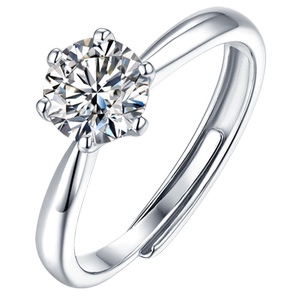 Mozang stone diamond ring one carat rings female rings female sterling silver pair 18K gold custom marriage proposal marriage birthday gift