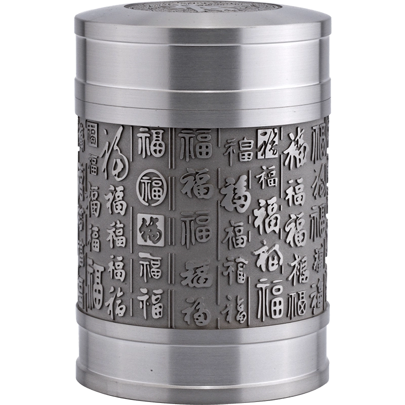 哲明百福錫制罐錫製茶葉罐錫罐錫器茶罐茶具存茶罐大號密封禪