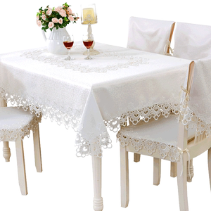 Cloth table cloth table cushion European -style white embroidered lace table cloth table round table chair sleeve hollow lace coffee table
