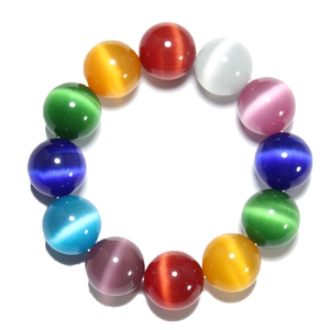
New seven-color artificial crystal cat's eye stone multi-treasure bracelet gift for male and female couples best friends