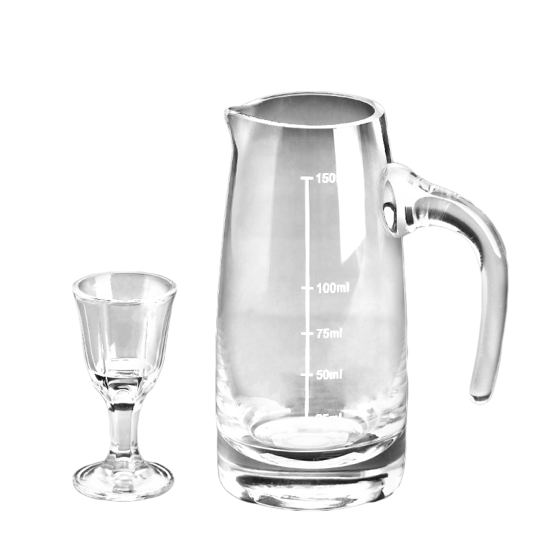 带刻度水晶玻璃经典茅台杯家用套装一壶一杯二钱小酒杯