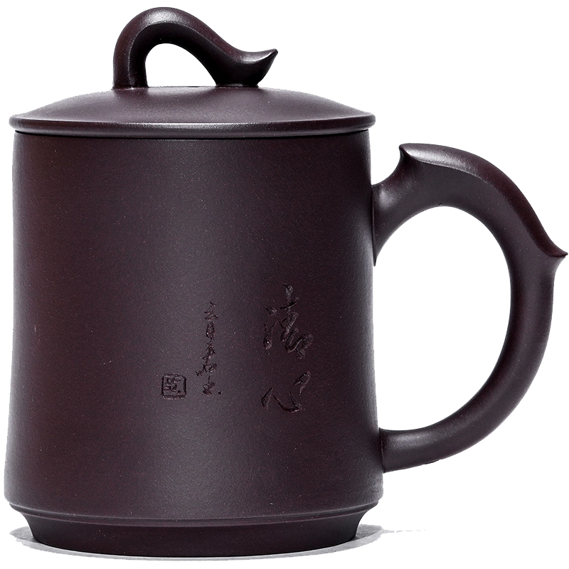 祁地宜兴紫砂杯主人杯茶杯品茗杯个人无盖带把寿桃松针梅花功夫杯