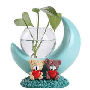 Lvluo hydroponic glass transparent vase Copper coin grass container flower pot flower pot flower arrangement decorative utensil cartoon northern European wind ornament