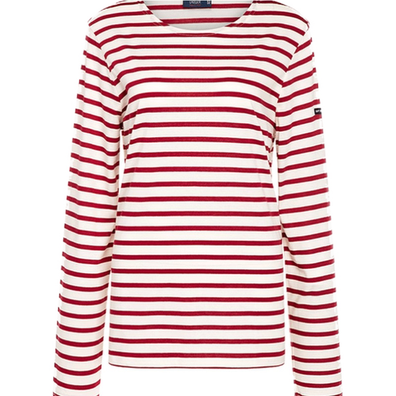 Saint James Men and Women's Same Navy T -shirt Sea Soul Shirt striped long -sleeved shirt women's top women's round neck