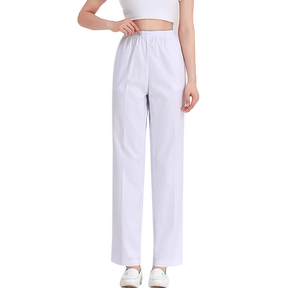 Nurse Pants Four Seasons Women's White Breathable Blue Large Size Pink Elastic Waist Nurse Uniform Clinic Work Pants