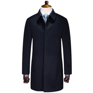 Ding Tong copper wool coat men's medium -long lapel high -end thick hair, casual autumn and winter middle -aged dad business jacket