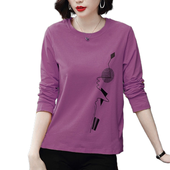 2020 new long -sleeved T -shirt female MM mother wearing fat
