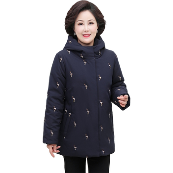 200jin [Jin is equal to 0.5 kg] Fat mother's large -size cotton jacket embroidery
