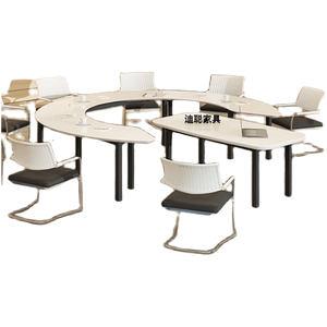 
Painted special-shaped conference table fashion oval staff table office negotiation table with supervisor position creative furniture