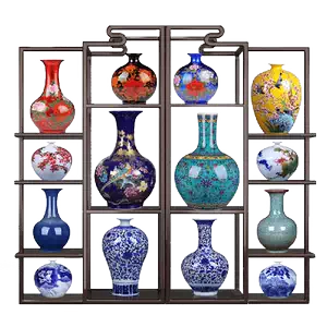 中国古美術・ハス葉ふた罐・花卉紋储物罐・青花瓷器・文房具