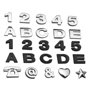 
Metal car English letters lowercase car stickers personalized modified digital numbers love creative displacement standard tail mark