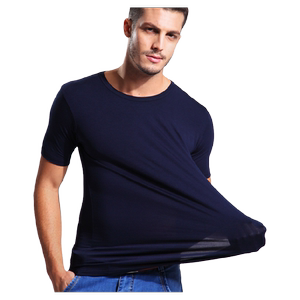 Bamboo fiber short-sleeved T-shirt for men in summer thin style loose for father, middle-aged and elderly Modal men's base shirt