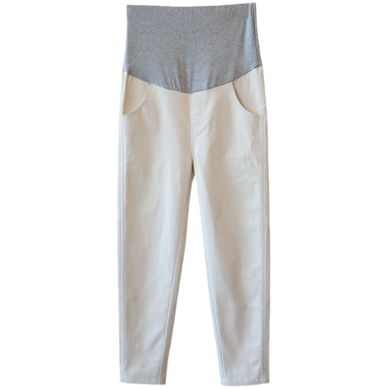 Maternity pants jeans spring and autumn styles wear fashionable white casual leggings autumn and winter plus velvet maternity clothing spring clothes
