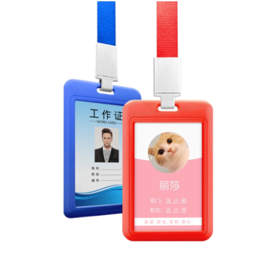 
Youhe transparent ID cover work permit card holder with lanyard printing logo access pass factory brand custom employee work badge epidemic prevention badge hanging work card custom access control badge plastic protection