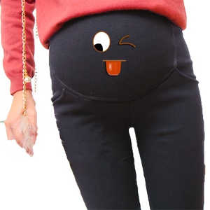 Pregnant women's pants in spring and autumn wear 2022 new autumn and winter trendy mother plus velvet leggings in autumn and winter autumn trousers
