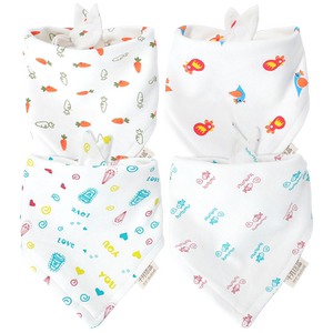 
October crystal baby saliva towel baby triangle towel pure cotton bib newborn male and female 3 pack four seasons