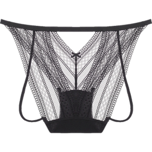 Mannifen versatile low waist high fork pants, romantic light and transparent lace seamless sexy underwear, women's cotton crotch