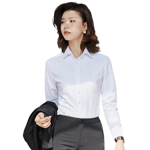 2025 new spring and autumn white shirt women's long-sleeved women's work clothes formal wear commuter suit professional short-sleeved shirt OL
