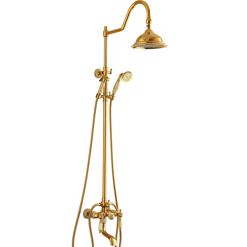 全銅槍灰色恆溫花灑套裝適用所有熱水器智能數顯四檔增壓淋浴