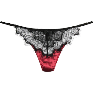 Yunfei summer high-end mulberry silk sexy thong transparent low-waisted T-pants thin section women's silk