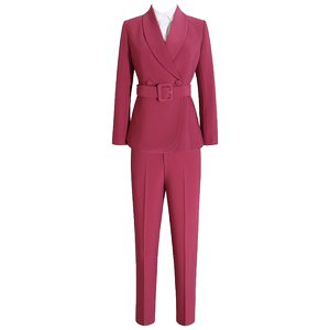 Lusi Belle Red Suit Set Women's Professional Suit Fashion Fashion Annual Meeting Host Temperament Business Official Wear
