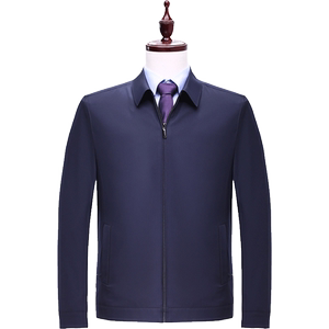 Hongdu men's clothing spring and autumn jackets new business classic lapel work mature and stable people zipper jacket