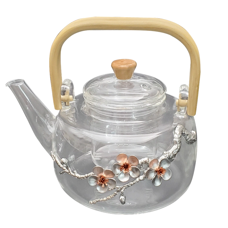 电陶炉茶炉竹手把耐热玻璃煮茶器自动烧水壶普洱蒸泡茶壶提梁茶具 