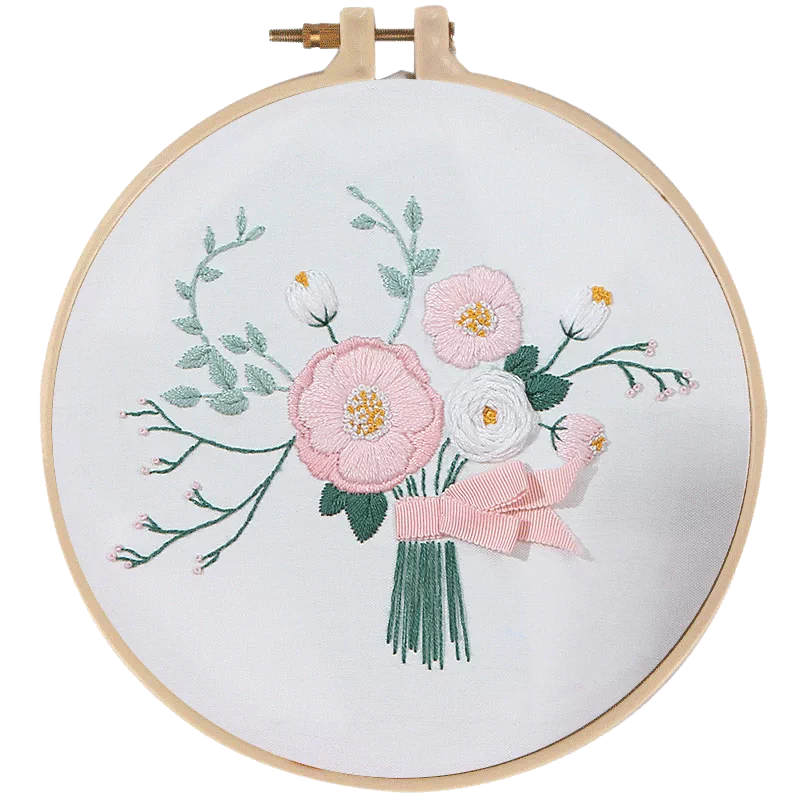 刺绣diy古风手工材料包制作初学者绣品丝带绣自绣戳戳绣苏绣绣花-Taobao 