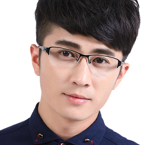Titanium alloy myopia glasses frame male radiation glasses glasses shelf finished semi -frame myopia rack TR90 ultra -light