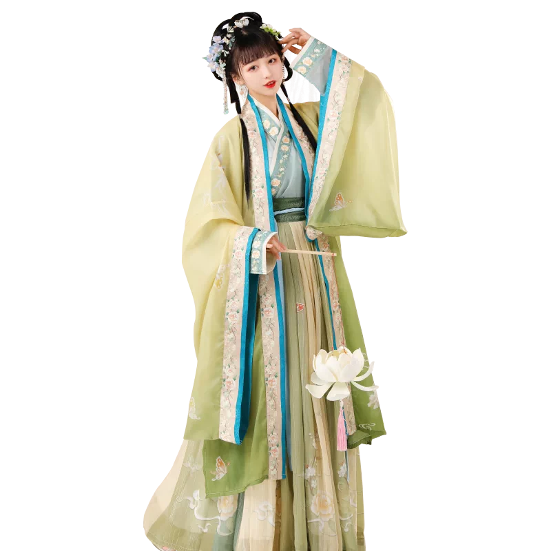 汉服女正品原创中国风宋制对襟交领齐腰汉元素古装仙气飘逸春夏季-Taobao