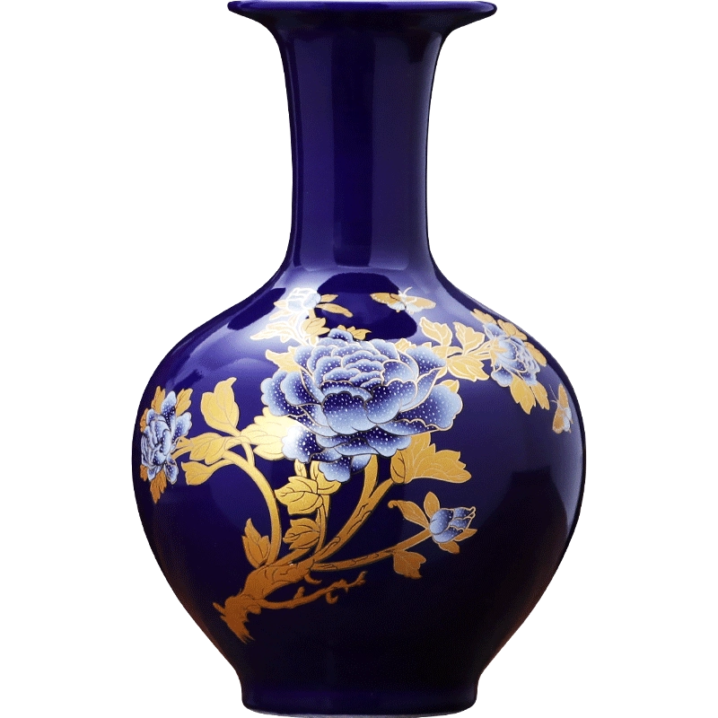 景德镇名瓷　花瓶　飾壺 名家夏国安作品景德镇陶瓷器花瓶高档礼品瓷手绘粉彩富贵长寿瓶