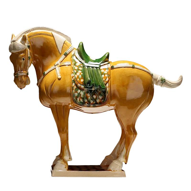 美術品 唐三彩 馬 置物 中式陶瓷唐三彩馬客廳桌面擺件裝飾博藝萱中國風馬造型送禮陶瓷擺設