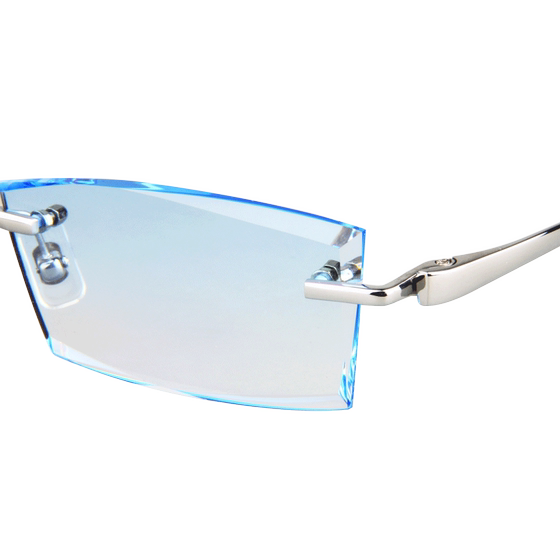 
Completed ultra-light frameless edge-cut pure titanium myopia glasses frame men's anti-blue radiation gradient lens A001