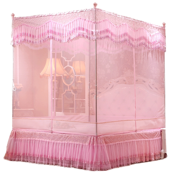 Mosquito net zipper anti -fall children 1.8m bed double home with 1.5 meters support fixed and easy to disassemble to wash and control mosquitoes