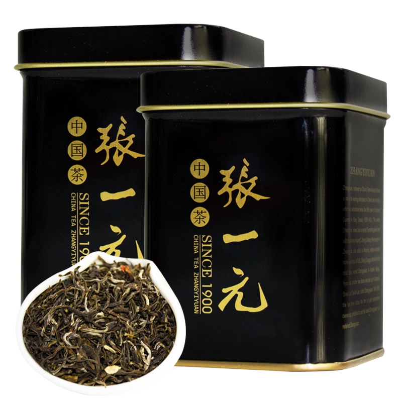 张一元茶叶特级茉莉花茶100g（50gx2罐）世博黑罐茉莉花香浓茗
