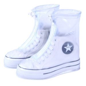 Rain boots waterproof, non-slip thickened wear-resistant men and women's rain boots transparent high-tube rain boots covers for travel
