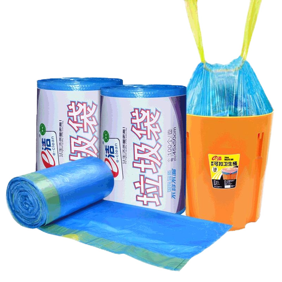 E -clean automatic collection garbage bag drawing rope thickened and increased home black handbag plastic bag 100