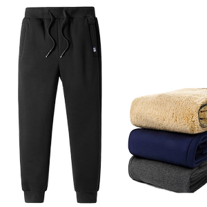 Winter men with velvet thickened sports pants warm lamb cashmere small cotton pants casual guard pants men's loose pants