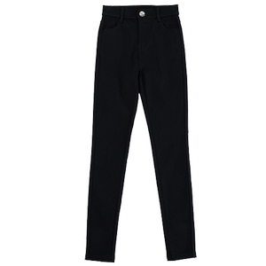 Small eight -point leggings Female wearing autumn and winter plus a black high -waisted small foot pencil 9 Nine -point small black pants 8
