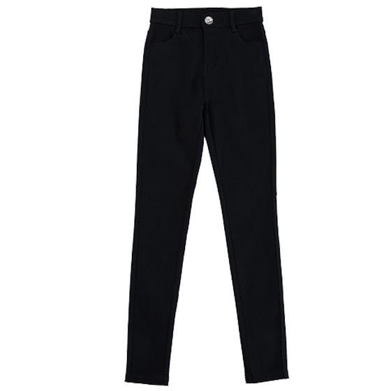 Small eight -point leggings Female wearing autumn and winter plus a black high -waisted small foot pencil 9 Nine -point small black pants 8
