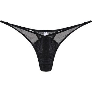 Yunyun silk thong pants female sexy lace transparent T pants mulberry silk net yarn low waist seductive lady pants head
