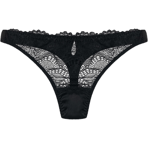 Yunfei high-end mulberry silk sexy thong women lace transparent women T-trousers low-waisted silk underwear
