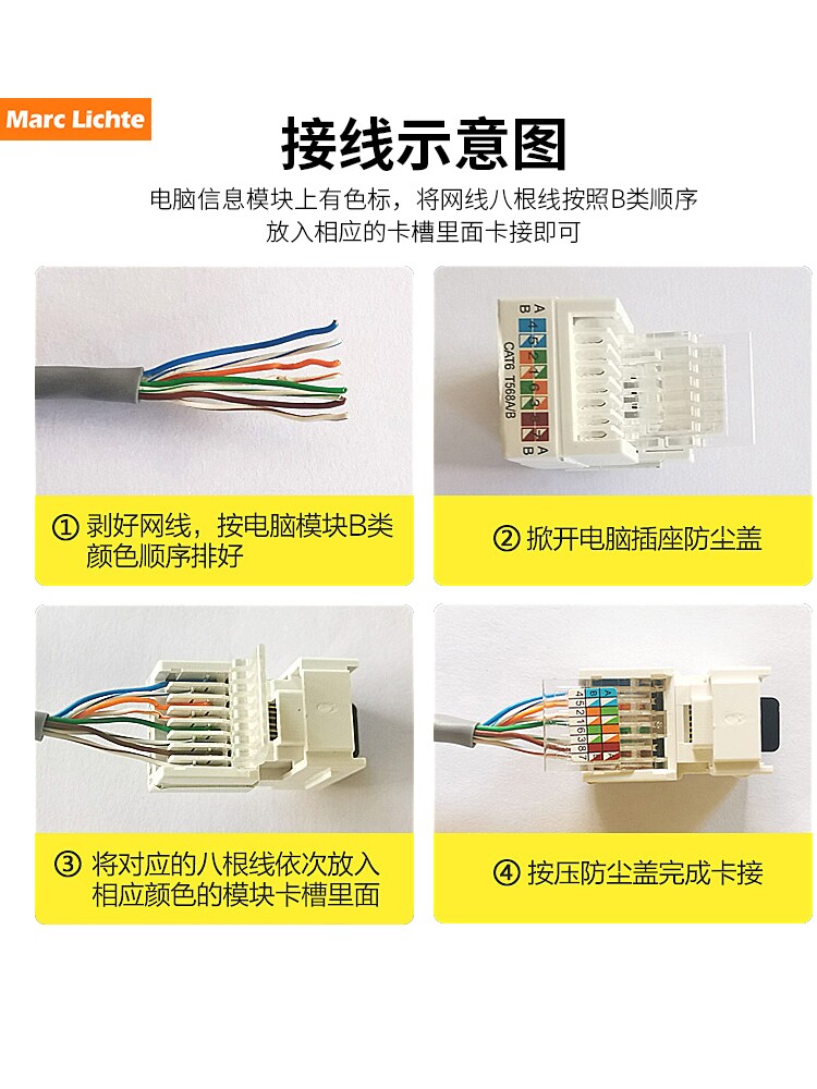 Marc Lichte Type 86 Five-Hole Shielded Gigabit Network Socket - Super ...