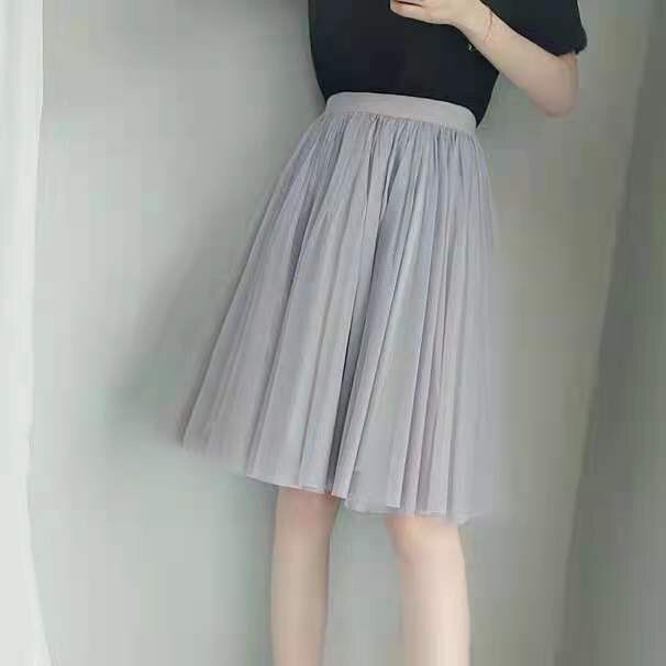2025 spring, autumn and winter new Korean mesh skirt big robe princess puffy short skirt high waist skirt women summer