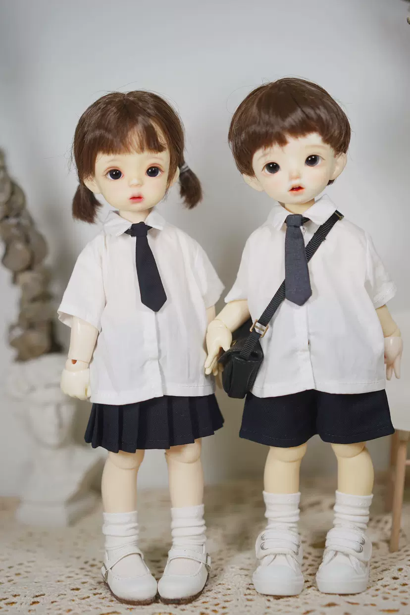 现货bjd6分1/6男女娃娃衣服配件jk制服西装外套百褶裙衬衣单品