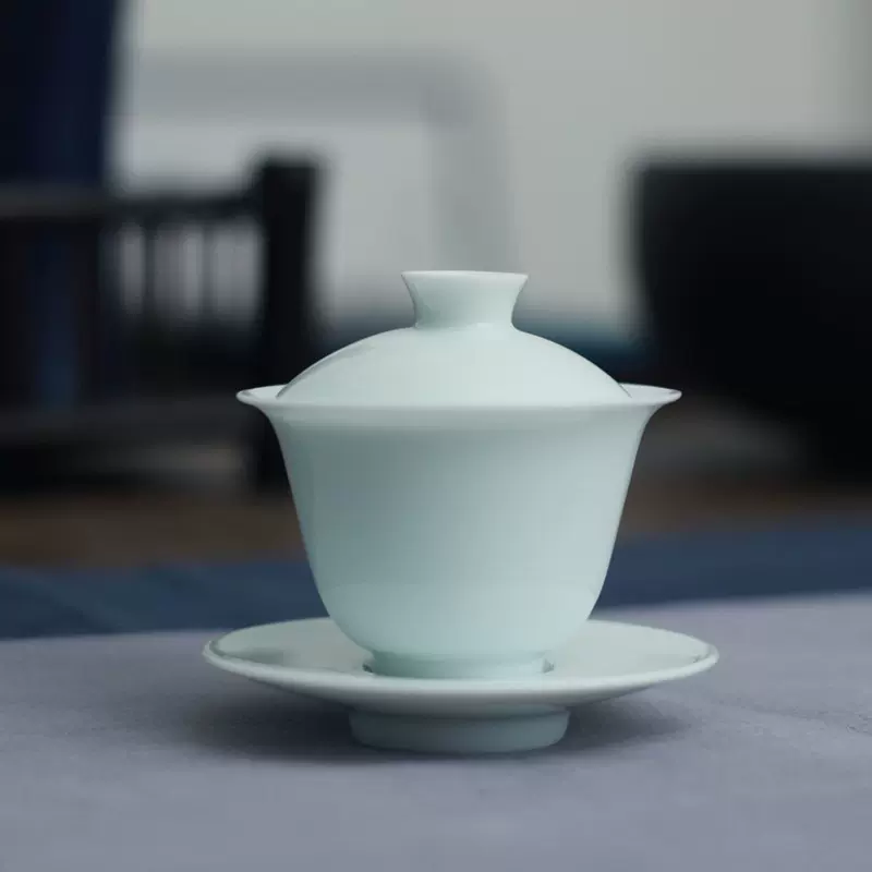 景德镇茶器《玉白》茶具茶杯杯垫功夫茶具盖碗茶席茶器-Taobao