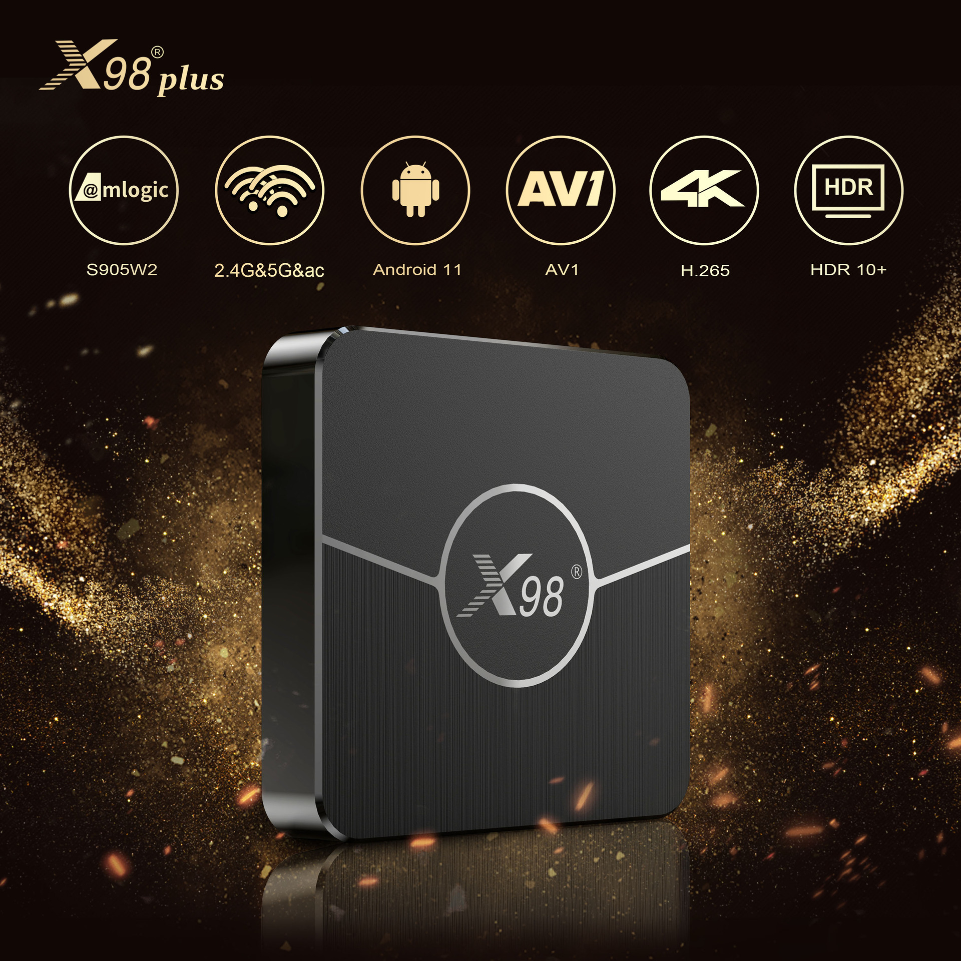 ǰ X98 PLUS AMLOGIC S905W2 AV1 ȵ̵ 11 5GWIFI 4K TV BOX-