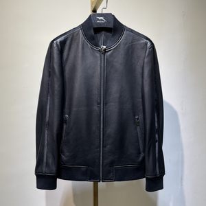 
PY1 Men's Leather Casual Business Jacket New Leather Jacket for Young and Middle-aged Baseball Collar Top Jacket
