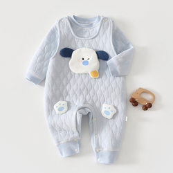 Newborn Baby Split Set Spring and Autumn Unisex Baby Overalls Warm Clothes Padded Winter Cotton Clothing Pure Cotton